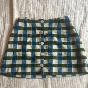 No tags vintage skirt cream green and blue size 2